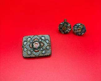 Vintage Italian Micro Mosaic Jewelry Set