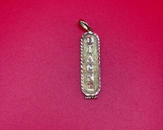 Solid 14K Yellow Gold Egyptian Style Cartouche Pendant