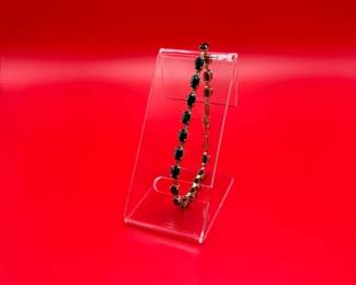 10K Yellow Gold Blue Gemstone Bracelet