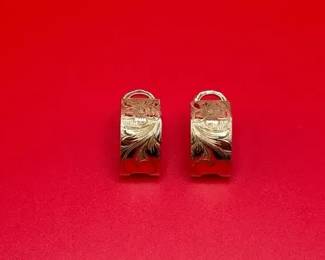 Solid 14K Yellow Gold Clip On Earrings