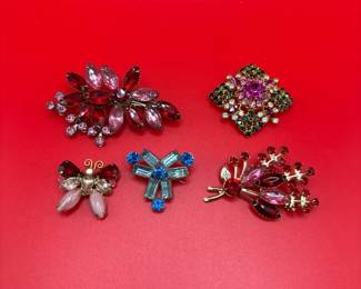 Beautiful Vintage Rhinestone Brooches