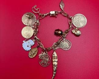 Fully Loaded 14K Yellow Gold Charm Bracelet
