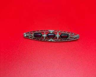 Vintage Sterling Silver Bar Brooch