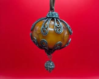 Incredible Amber Bead Large Pendant Statement Piece