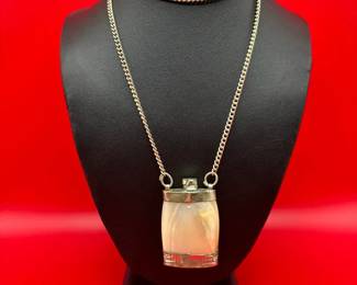 Vintage Perfume Flask Pendant Necklace
