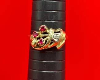 03 14K Yellow Gold And Ruby Ring