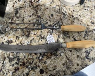 Antique Carving Set w/ Bone handles