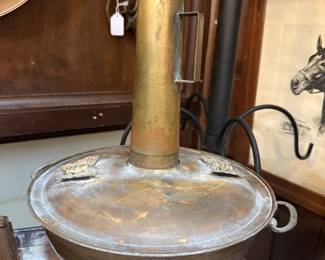 vintage brass & copper Mongolian or Chinese Hot pot cooker