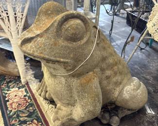 large cement garden frog