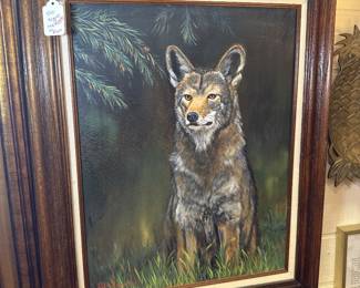 wolf oil painting