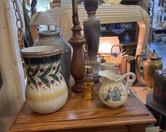 pottery, candlesticks, tea sets