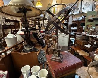 mugs, lamps, canisters