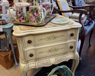 marble topped chest, white pitcher