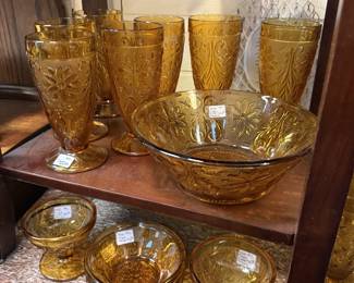 vintage amber book ends