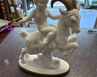 Gerold Porzellan Boy On A Goat Excellent Condition  PORCELAIN FIGURINE