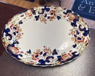 Antique 1893 Keeling&Co. Losolware Imari Palette Tokio Oval Serving Platter