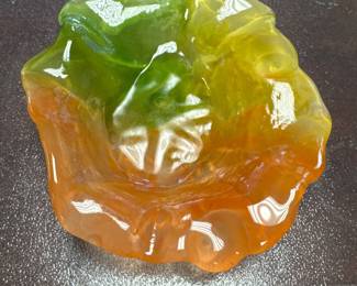 Gorgeous Translucent GLASS "FOSSIL" Bowl Netherlands ARTIST JOLANDA PRINSEN