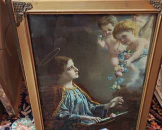 St. Cecilia - Vintage lithograph (Circa 1930's)