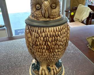 AUTHENTIC MARZI & REMY STONEWARE GLAZED OWL GERMAN STEIN - TANKER - MUG👍