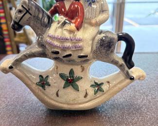 VINTAGE  STAFFORDSHIRE  COUPLE ON HORSEBACK