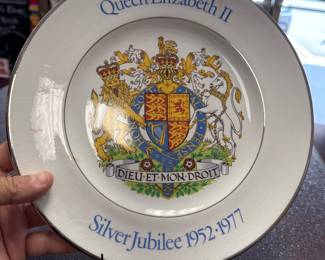 Vintage Queen Elizabeth Silver Jubilee plate, Wood and Sons, England- 1977