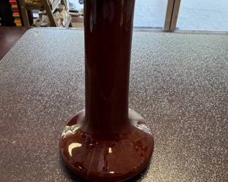 1950-60s Mid Century Modern Brown Ceramic Hall Bud Vase