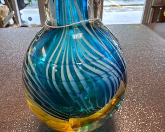Murano Vintage Handmade Italian Art Glass Unique Large Multicolor Perfume Bottle