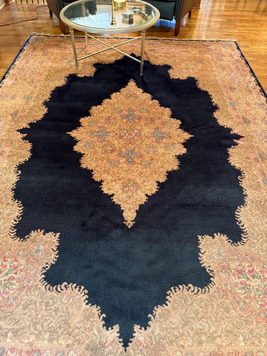 8’x12’ blue and cream rug