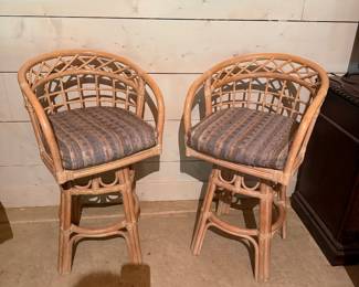 Bamboo swivel bar stools 4 available 