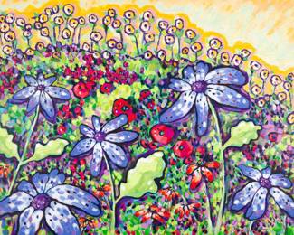 40 x 28 x 2 inches Gallery wrapped canvas original acrylic by Alisa E. Clark. Comes with art book signed by the author and this image is included in the book.