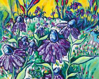 36 x 28 x 2 inch Gallery wrapped canvas original acrylic painting signed comes with art book signed by the author and artist, Alisa E. Clark.