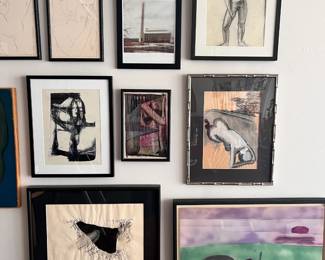 1950s & 60s drawings, lithographs, watercolors, pastels, collages