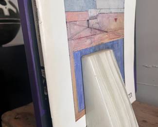 Pair of marble bookends and design & art books
