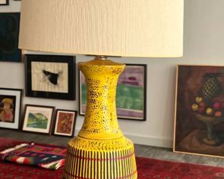 Bitossi style ceramic table lamp - base 26" with shade 46"
