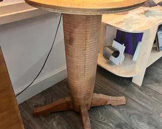 French Art Deco oak side table after Charles Dudouyt