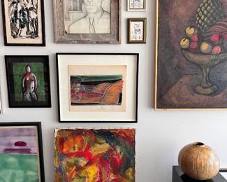 Collection of 20th century paintings, drawings from NYC, CA, OKC, Mexico