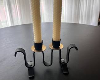 Modernist wrought iron candelabra
