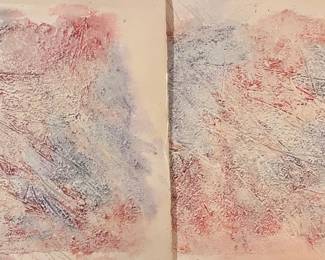 1980s mixed media abstracts x2 23"x30"