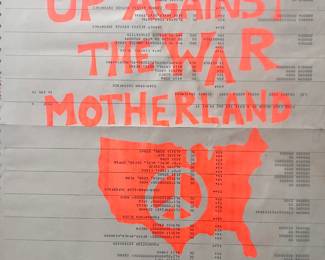 1970 Anti-war protest silkscreen on computer paper