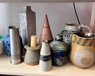 Collection of pottery, vases, pitchers