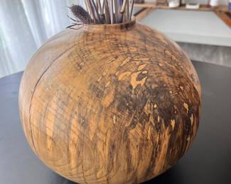 Hand lathed wood vessel