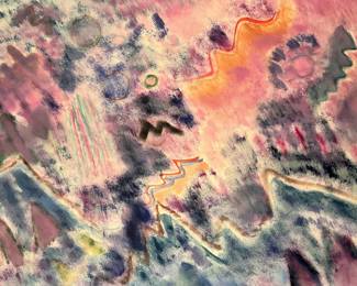 Elaine Kaufman Feiner (1922-2018) "Dust and Devils" 1993 Oil pastel on paper 40"x30"