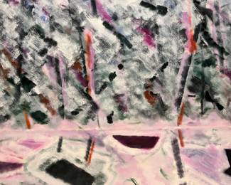 Elaine Kaufman Feiner (1922-2018) "February" 1999 Oil pastel on paper 40"x30"