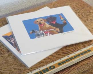 Vintage advertising ruler, dog prints