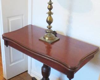 Brass lamp, Duncan Phyfe style fold out table