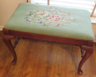 Needlepoint vanity stool