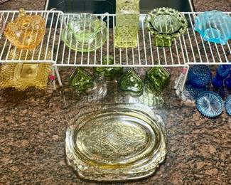Rainbow of depression glass