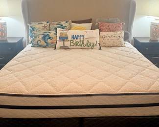 King size mattress, boxspring and headboard