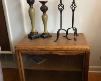 MCM end table and candle sticks