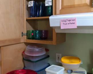Tupperware and glasses
